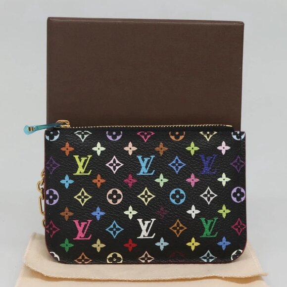 LOUIS VUITTON Monogram Pochette Cles NM Coin Purse Black - Picture 2 of 14
